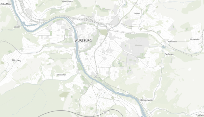 Bild "onmaps-Karte, Bereich Würzburg, Layout Dezent, 1:50000"