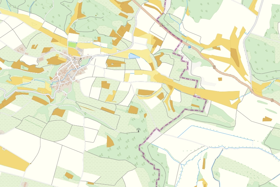 ALKIS Bodenschätzung – Karte mit gemischten Bodenklassen und Gemeindegrenzen