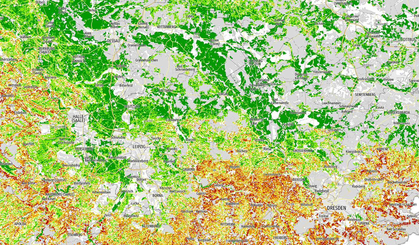 Potenzielle Erosionsgefährdung durch Wasser in deutschen Ackerböden. Karte der potenziellen Erosionsgefährdung landwirtschaftlicher Flächen in Deutschland.